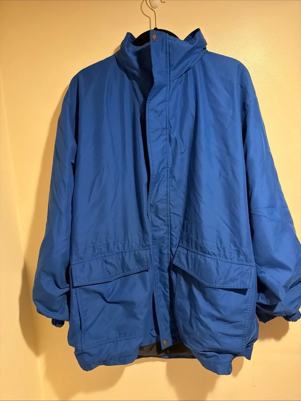 Men's Blue Insulated Parka Jacket - Classic Outdoor Coat